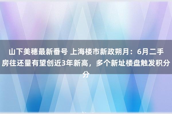 山下美穂最新番号 上海楼市新政朔月：6月二手房往还量有望创近3年新高，多个新址楼盘触发积分