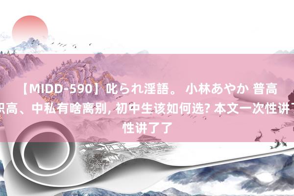 【MIDD-590】叱られ淫語。 小林あやか 普高、职高、中私有啥离别， 初中生该如何选? 本文一次性讲了了