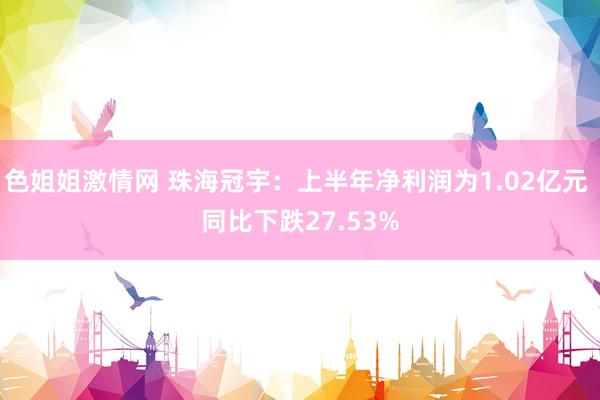 色姐姐激情网 珠海冠宇：上半年净利润为1.02亿元 同比下跌27.53%