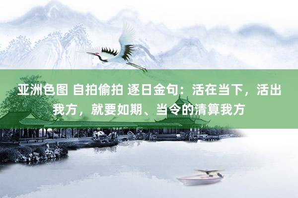 亚洲色图 自拍偷拍 逐日金句：活在当下，活出我方，就要如期、当令的清算我方