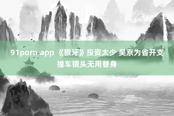 91porn app 《狼牙》投资太少 吴京为省开支撞车镜头无用替身