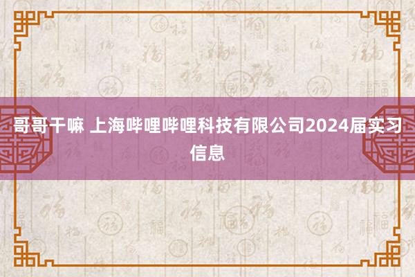 哥哥干嘛 上海哔哩哔哩科技有限公司2024届实习信息