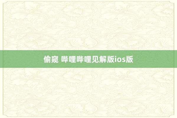 偷窥 哔哩哔哩见解版ios版