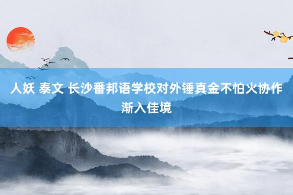 人妖 泰文 长沙番邦语学校对外锤真金不怕火协作渐入佳境