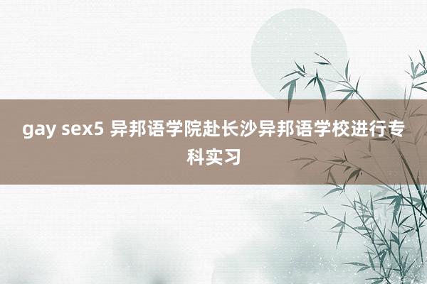 gay sex5 异邦语学院赴长沙异邦语学校进行专科实习