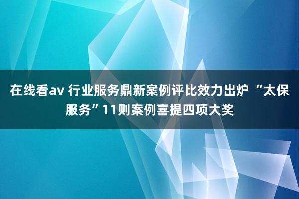 在线看av 行业服务鼎新案例评比效力出炉 “太保服务”11则案例喜提四项大奖